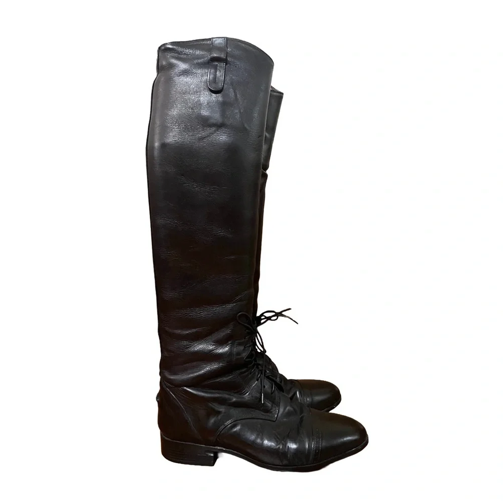 ARIAT Crowne Field Riding Horse Show Boots Black Leather Women’s 10 Tall Slim - Picture 2 of 10